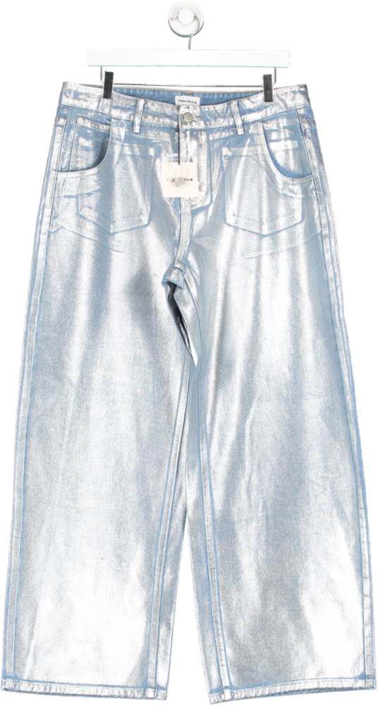 Superdown Blue Aisha Metallic Jeans UK L