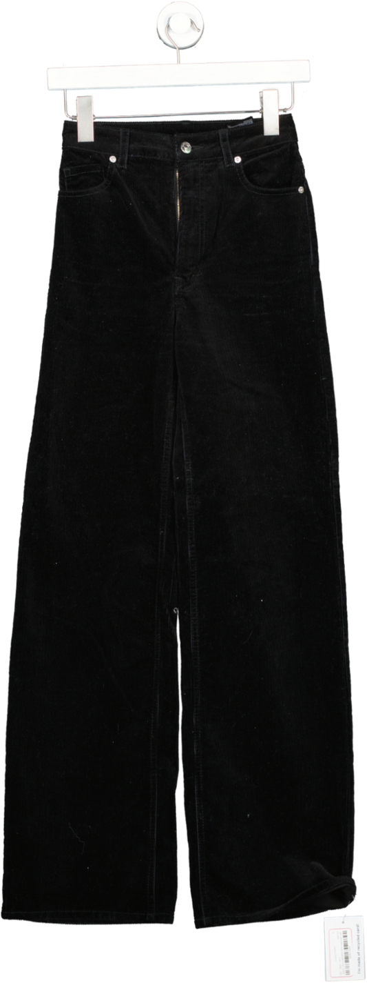 H&M Black Corduroy Trousers UK 4