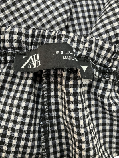 ZARA Black Check Shorts With Ties UK S