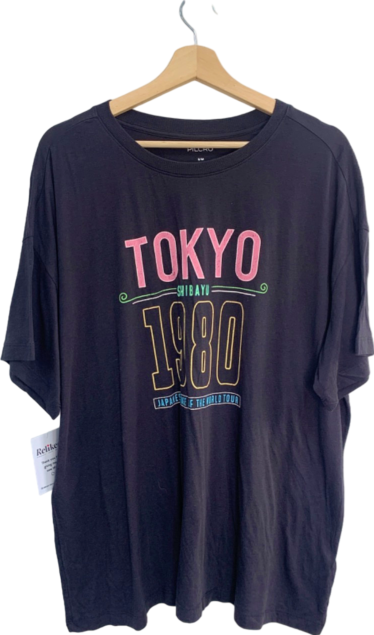 Pilcro Black 'Tokyo 1980' T-Shirt UK S/M