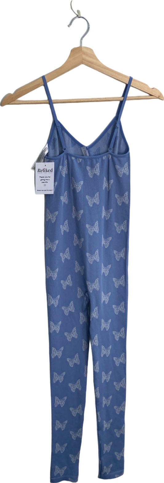 ANWND Blue Butterfly Print Jumpsuit S/M