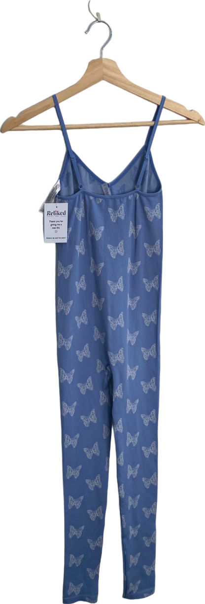ANWND Blue Butterfly Print Jumpsuit S/M