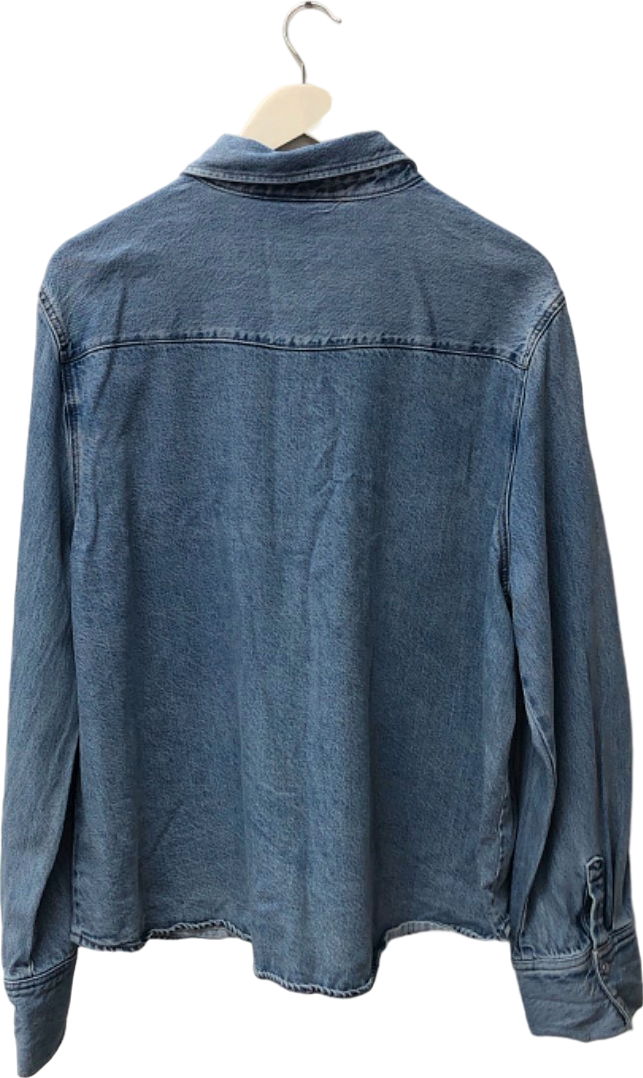 H&M Denim Blue Long Sleeve Button-Down Shirt EUR XL