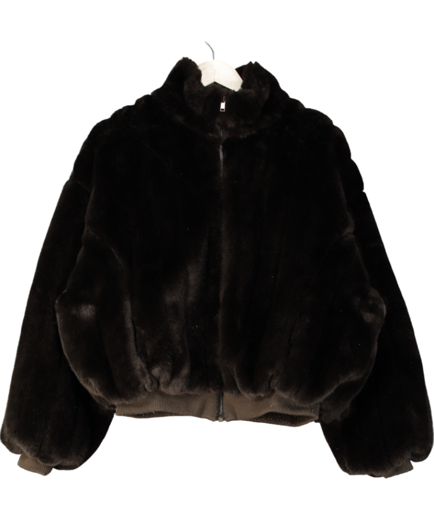 FRANKIE SHOP Brown Hope Faux Fur Jacket UK XS/S