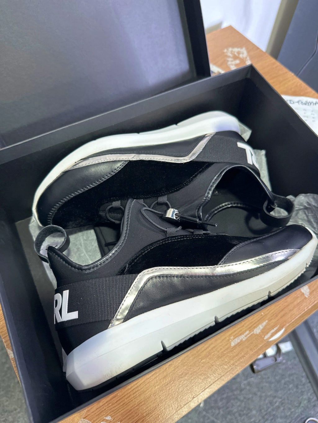 Karl Lagerfeld Black Vitesse Trainers UK 3