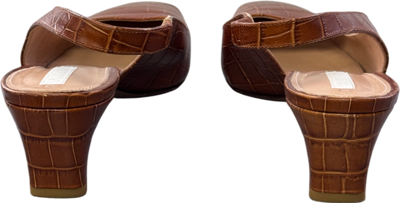 ARKET Tan Brown Square-toe Leather Slingbacks UK 6 EU 39 👠