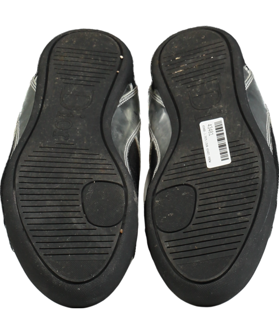 Dior Cannage Silver Detail Leather Sneakers Black UK 7 EU 40 👠