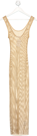 We Wore What Beige Mesh Midi Dress UK XS