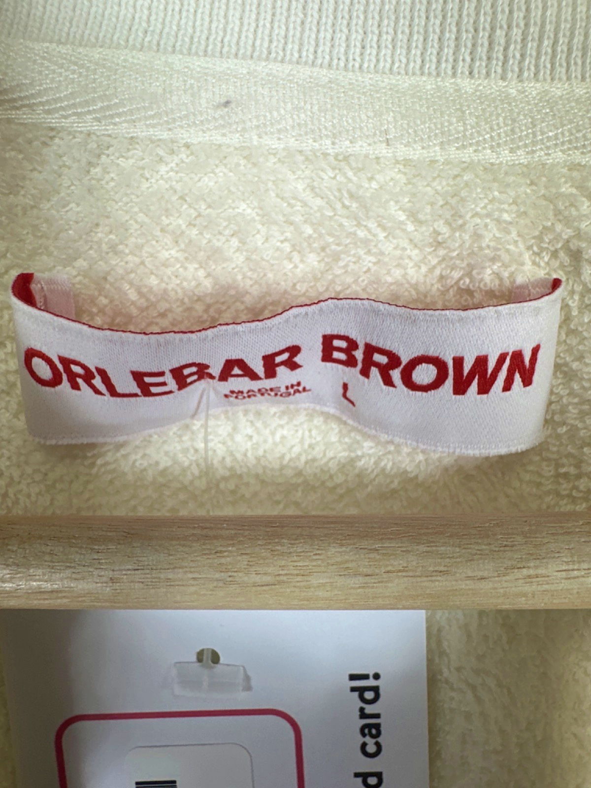 Orlebar Brown White Terry Cloth Polo Shirt UK L