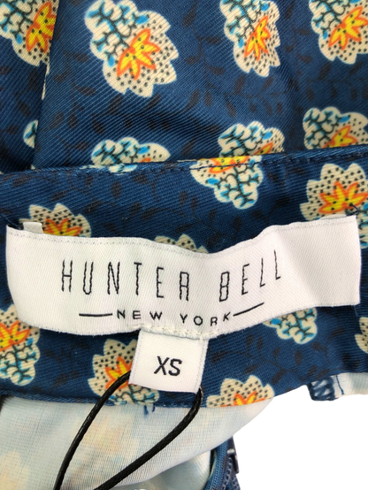Hunter Bell Blue Autumn Bloom Sabine Dress UK XS