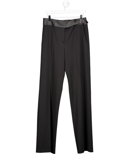 Liviana Conti Black Trousers With Eco-leather Waistband UK 12