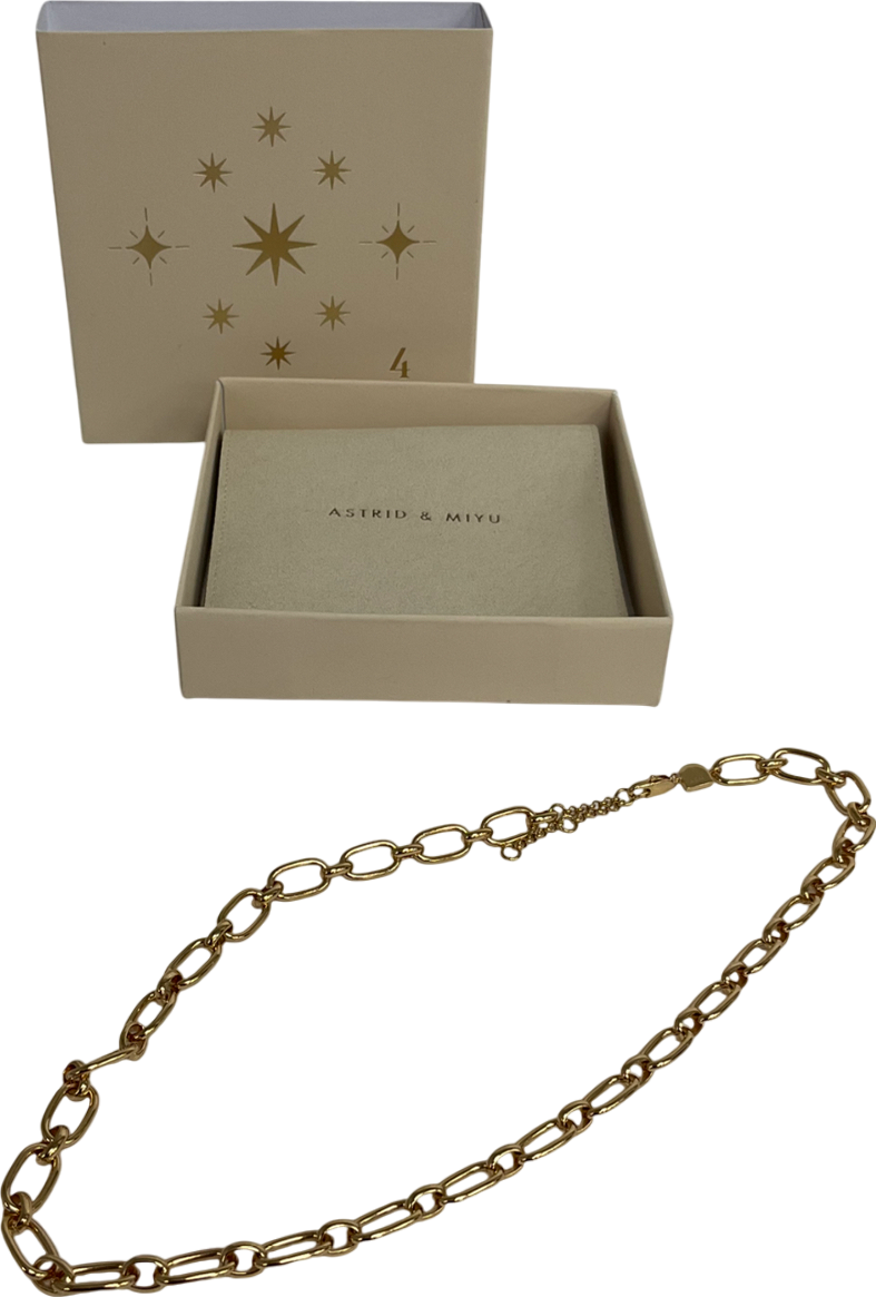 Astrid & Miyu Gold Open Link Chain Necklace In Gold One Size