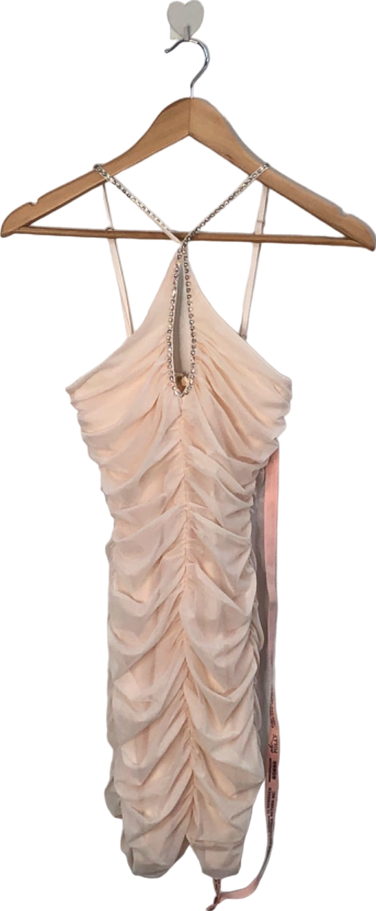 Oh Polly Ivory Ruched Bodycon Mini Dress 6