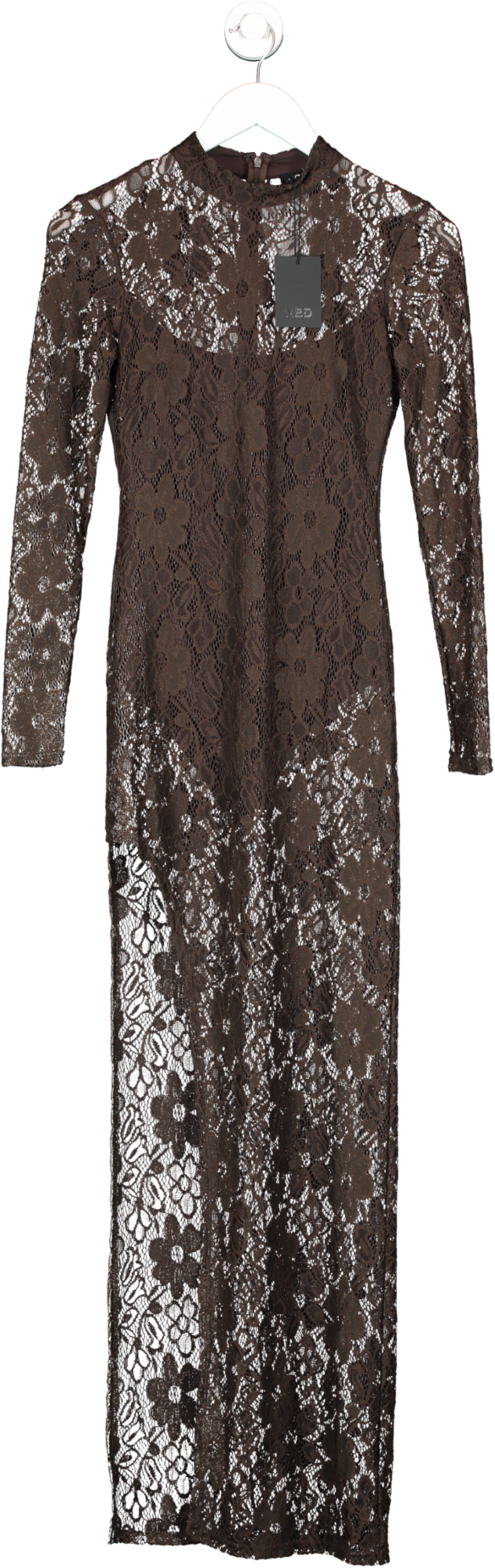 NBD Brown Lace Maxi Dress UK XS