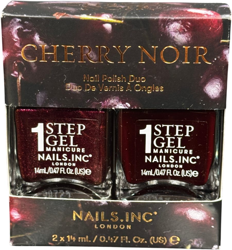 Nails Inc Cherry Noir Nail Polish Duo 2 X 14ML
