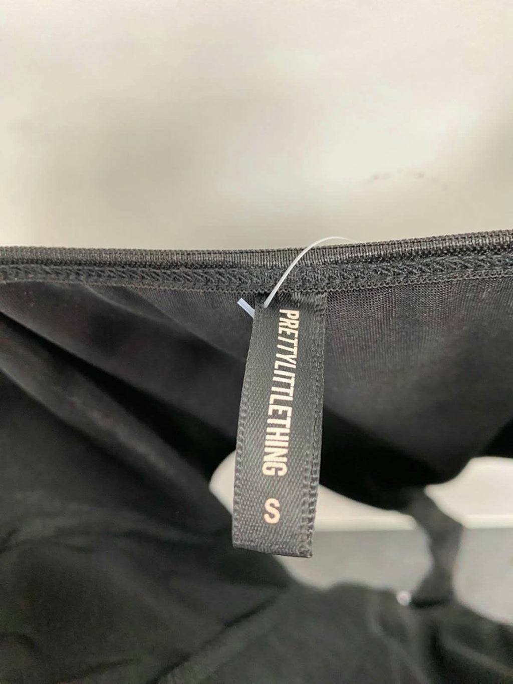 PrettyLittleThing Black Satin Lace Bodysuit UK S