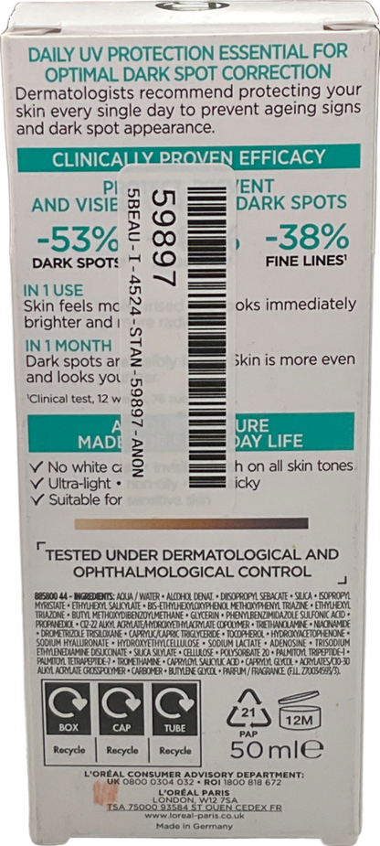 loreal Bright Reveal Dark Spot Uv Fluid Spf 50+ With Niacinamide 50ml