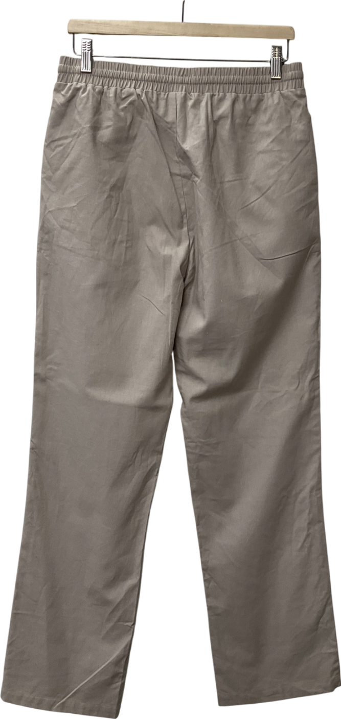 boohooMan Beige Relaxed Linen Jogger Waistband Trouser W34