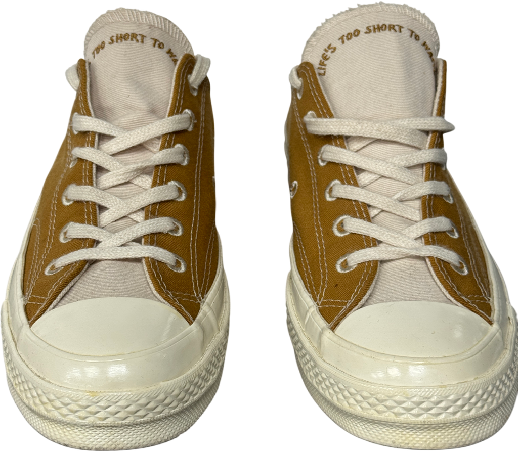 Converse Tan Brown Chuck Taylor "life's To Short" Low Top Trainers UK 6 EU 39 👠