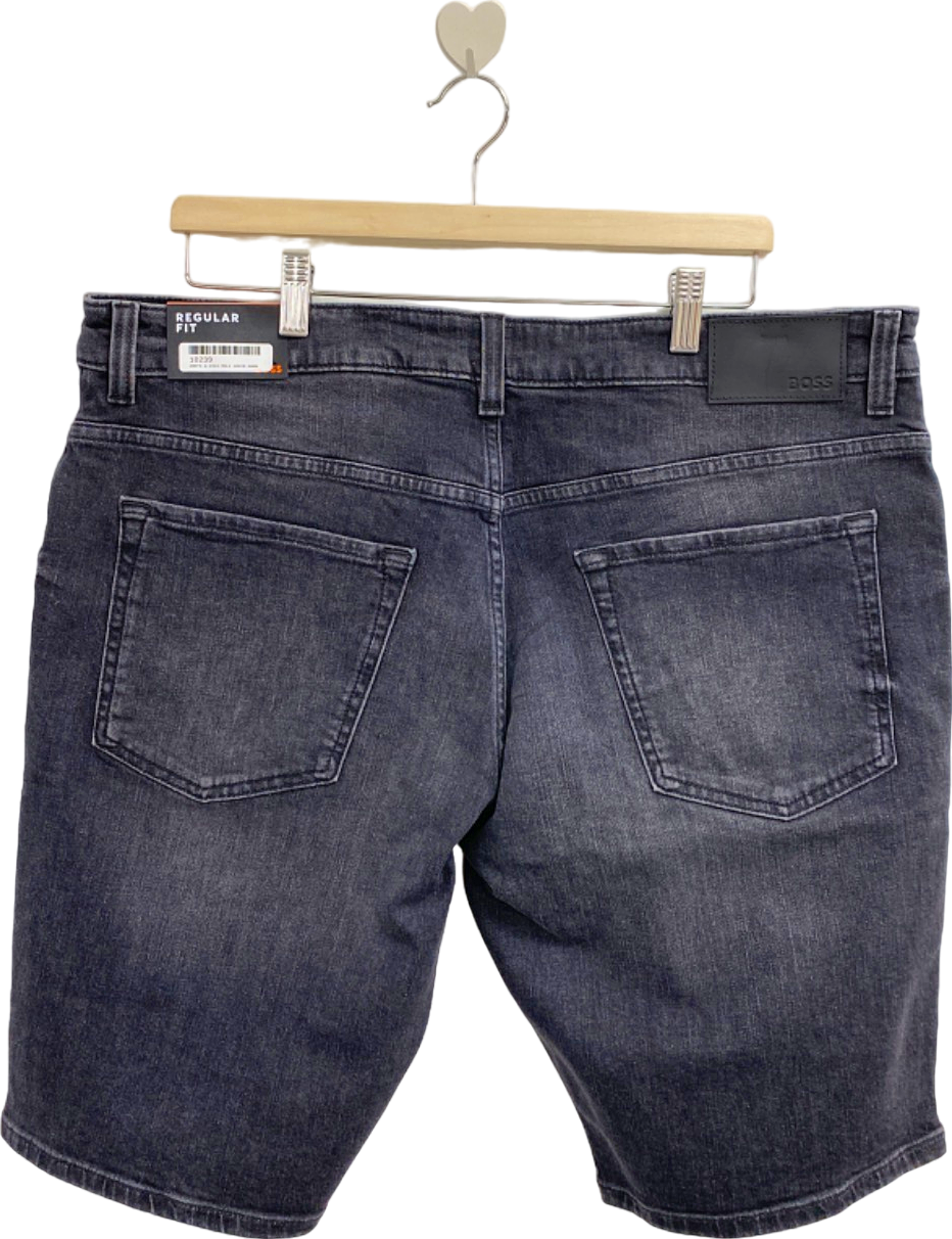 Hugo Boss Grey Denim Re.Maine-Shorts Regular Fit W34