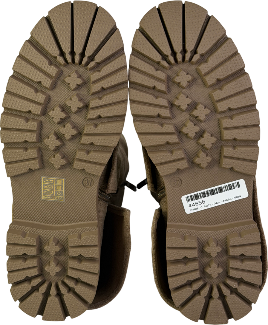 Cink Me Brown Suede Fold Over Effect Boots UK 4 EU 37 👠