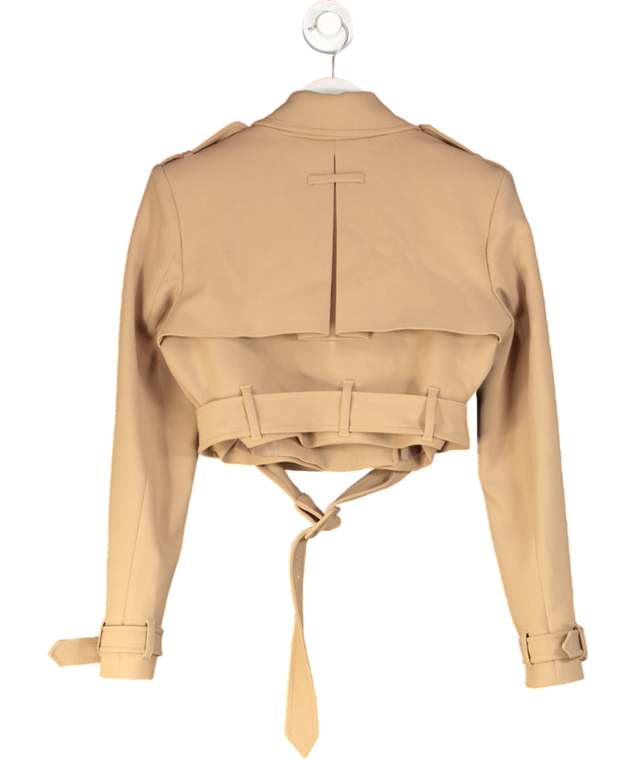 Karen Millen Beige The Founder Tailored Compact Stretch Tie Detail Jacket UK 6