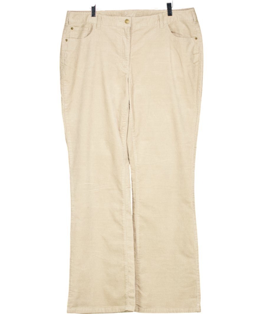 Boden Beige Corduroy Bootleg Trousers Long UK 18