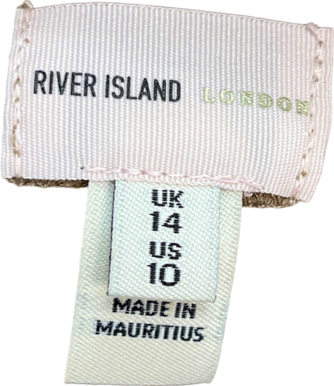 River Island Brown Boat Neck Top UK 14