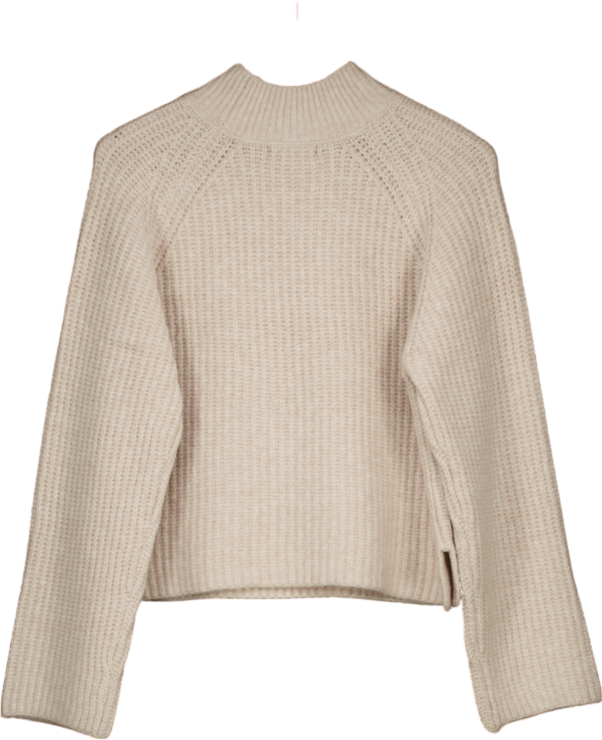 NEW LOOK  Ivory Knitted Turtleneck Soft Knit Jumper With Side Splits UK M