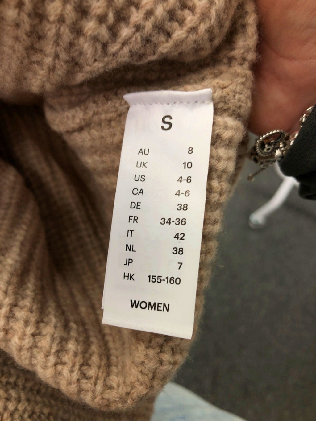 LILYSILK Beige Ribbed Knit Roll Neck Jumper UK 10