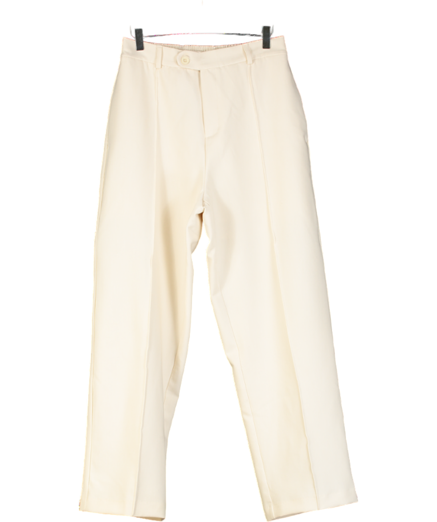 About:Blank Cream Everyday Pleated Trousers UK S