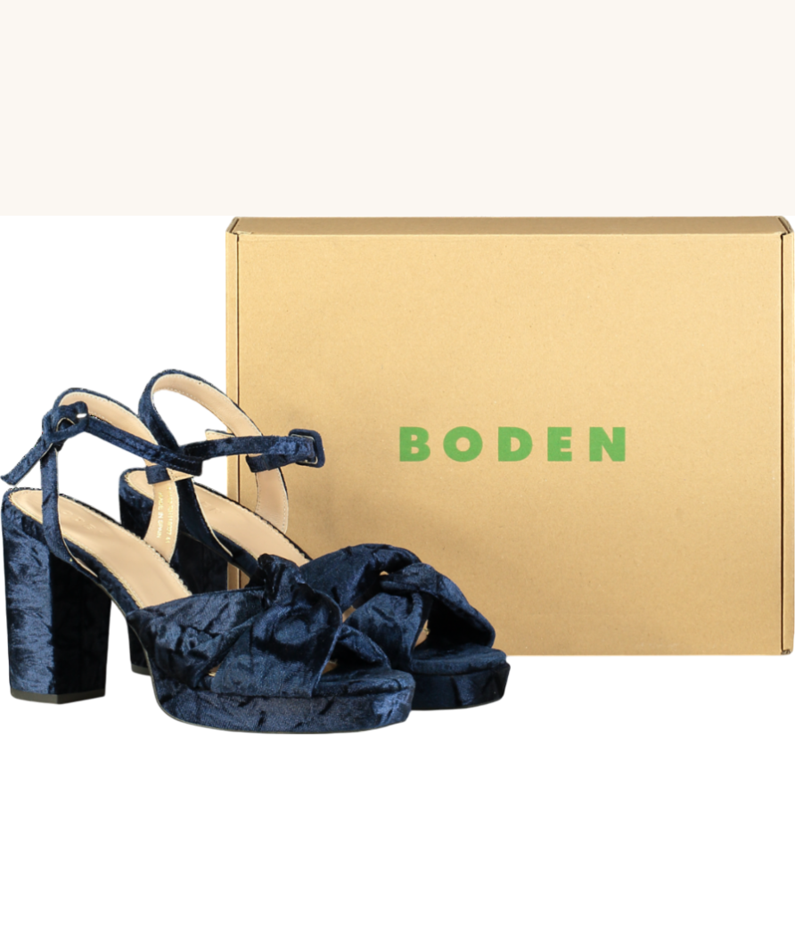 Boden Blue Twist Front Heeled Platform Sandals UK 8 EU 41 👠