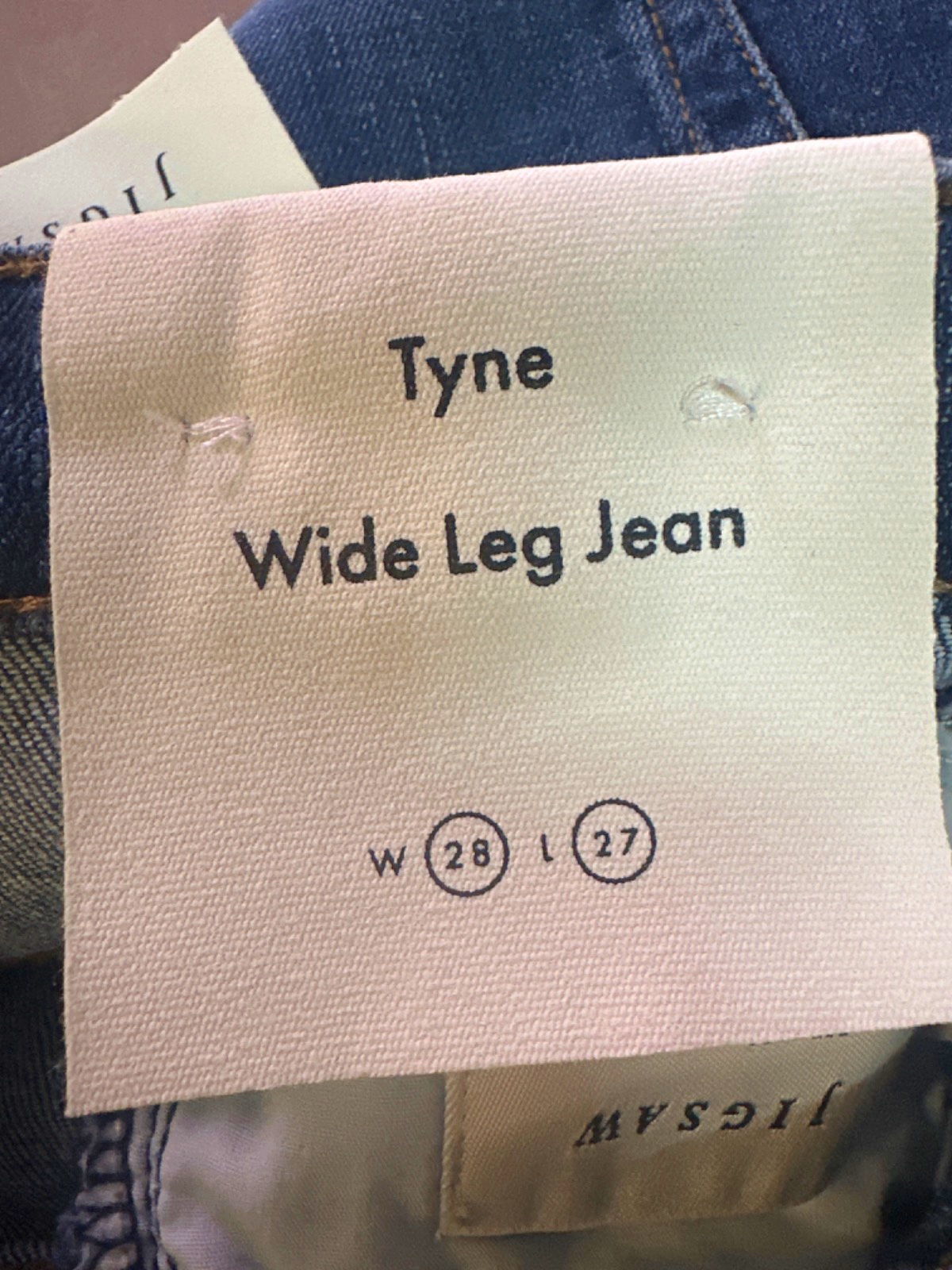 Jigsaw Vintage Mid Blue Tyne Cropped Wide Leg Jean W28