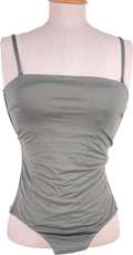Sea level Essentials High Leg Bandeau Swimsuit Khaki Green UK 10