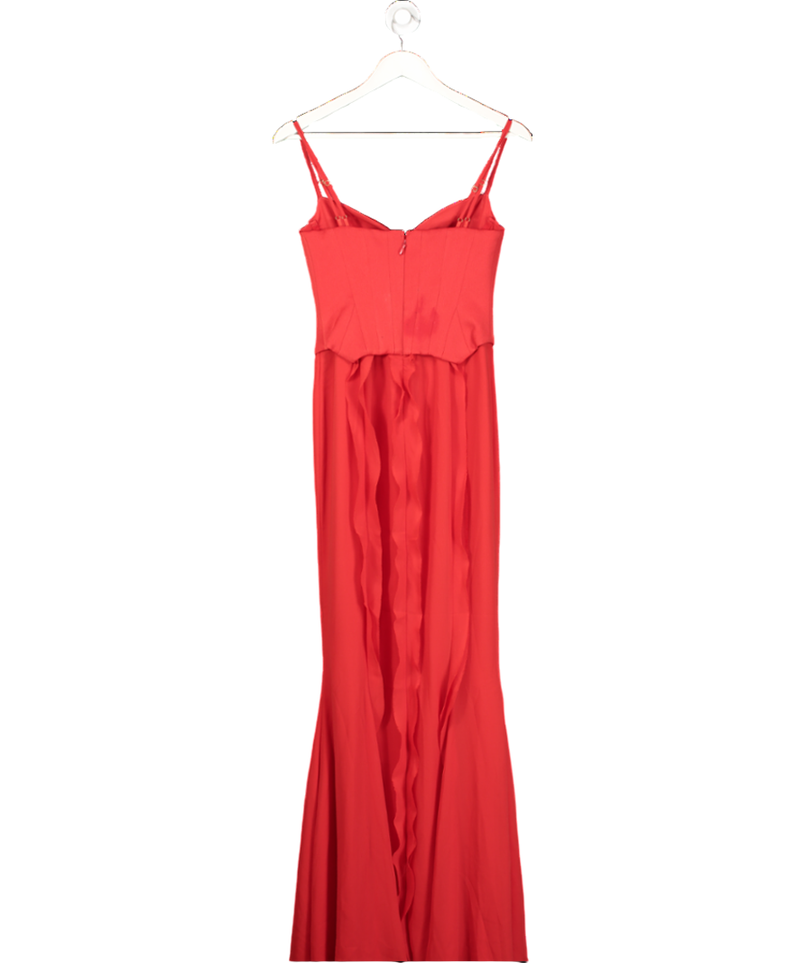 Oh Polly Red Corset Dress With Chiffon Skirt UK 6