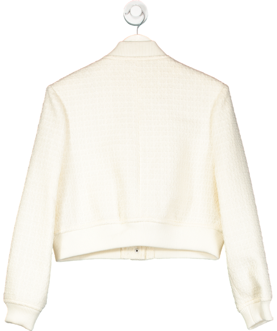 River Island Cream Boucle Tailored Bomber Jacket UK 6