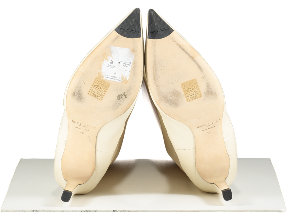 Jimmy Choo Cream Mavis 85 Boots UK 7 EU 40 👠