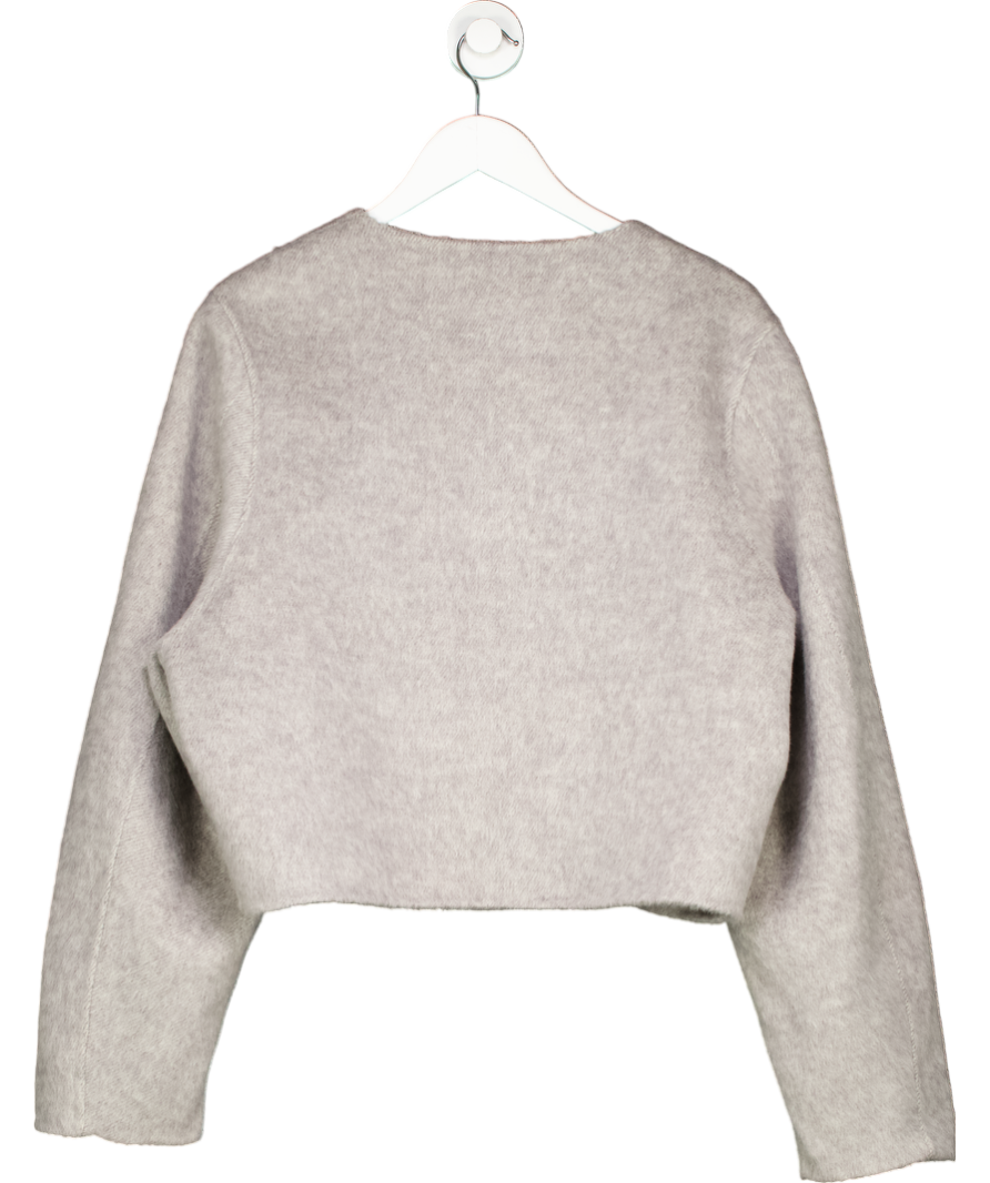 Marcela London Grey 100% Wool Jacket With Gold Buttons One Size