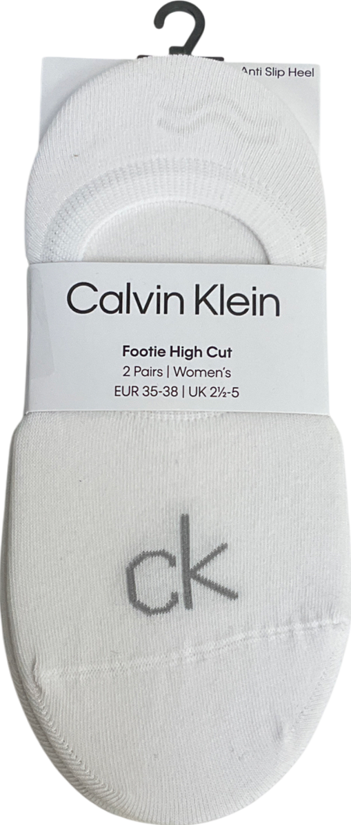 Calvin Klein White Footie High Cut Socks UK 5 EU 38 👠