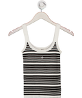 4th & Reckless Black And White Stripe Knitted 4th Vest Top UK 8