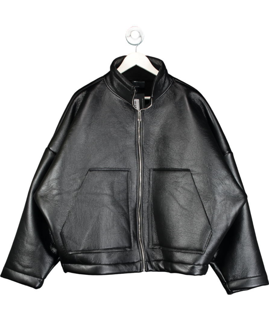 ASOS Design Black Oversized Faux Leather Jacket UK XL