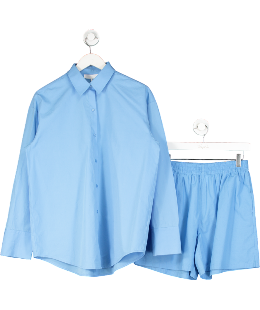 NA-KD Blue Oversized Shirt And Short Set UK 8