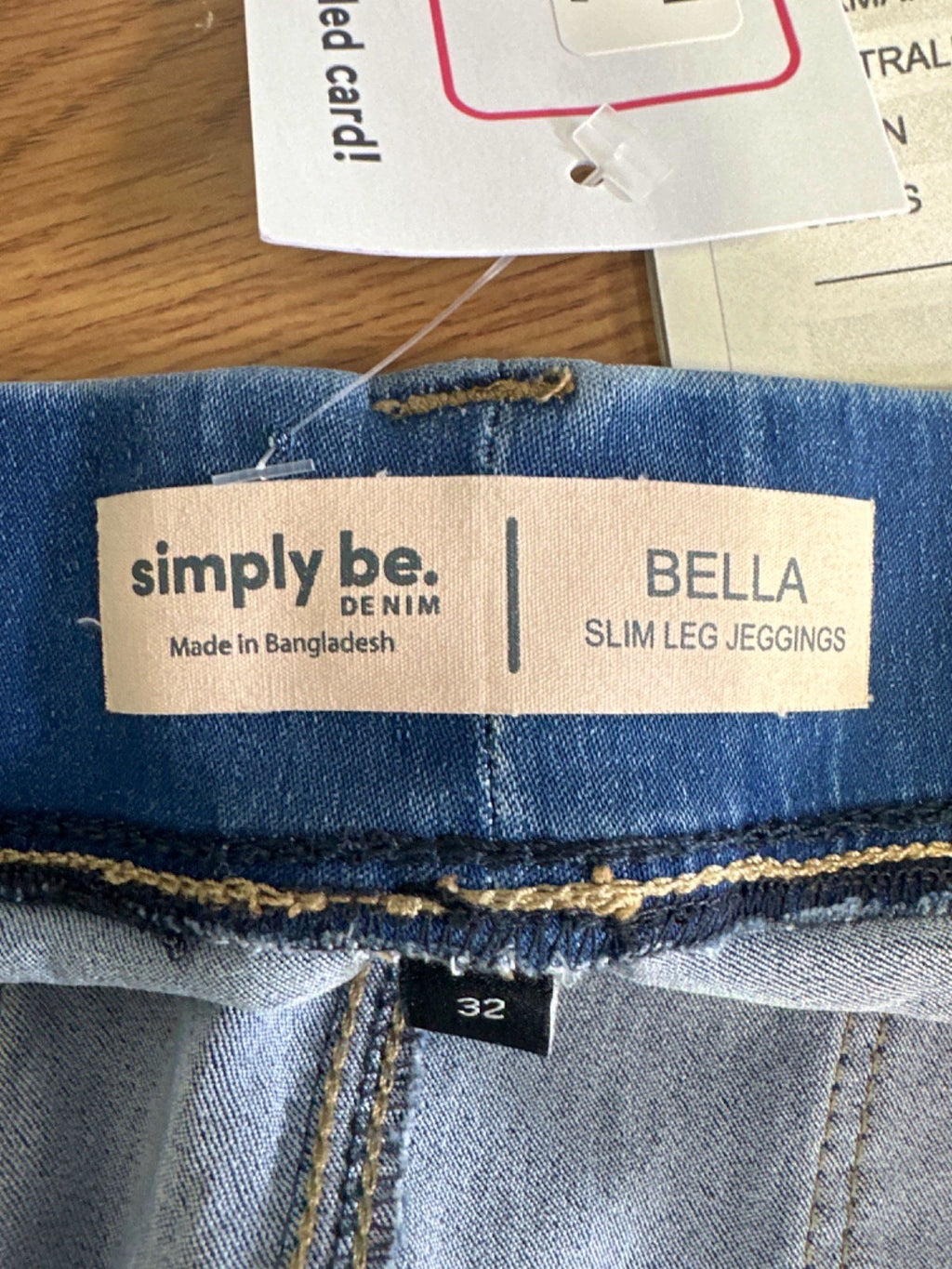 Simply Be Blue Bella Slim Leg Jeggings UK W32