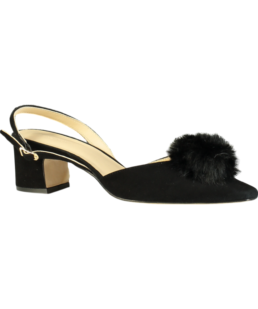 J. Mclaughlin Black Dita Suede Slingback Heels UK 7.5 EU 40.5 👠