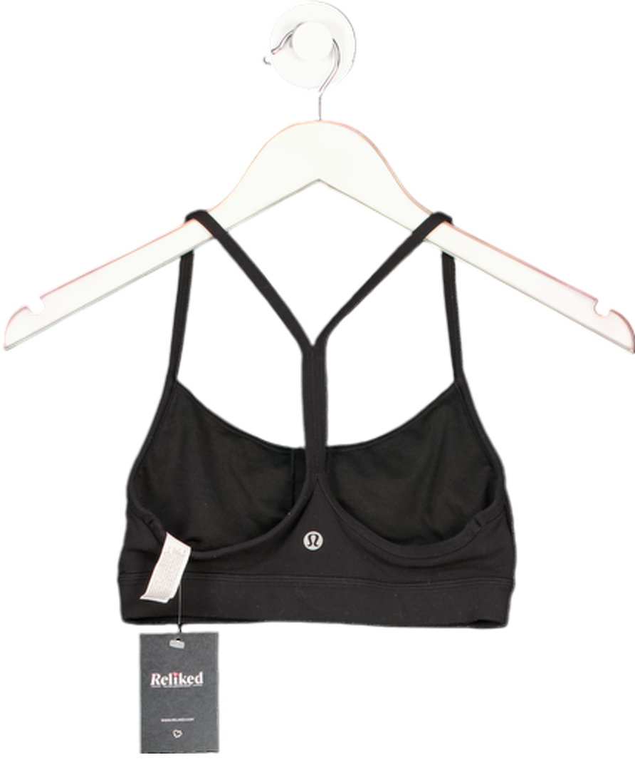 Lululemon Black Flow Y Bra Nulu Light Support UK 8