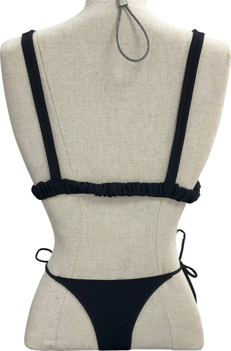 Serpentina Black Ribbed Stretch Bikini UK S