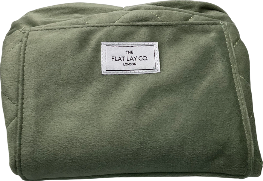 The Flat Lay Co. Makeup Bag - Wash Bag - Sage Green Velvet One Size