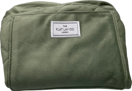 The Flat Lay Co. Makeup Bag - Wash Bag - Sage Green Velvet One Size