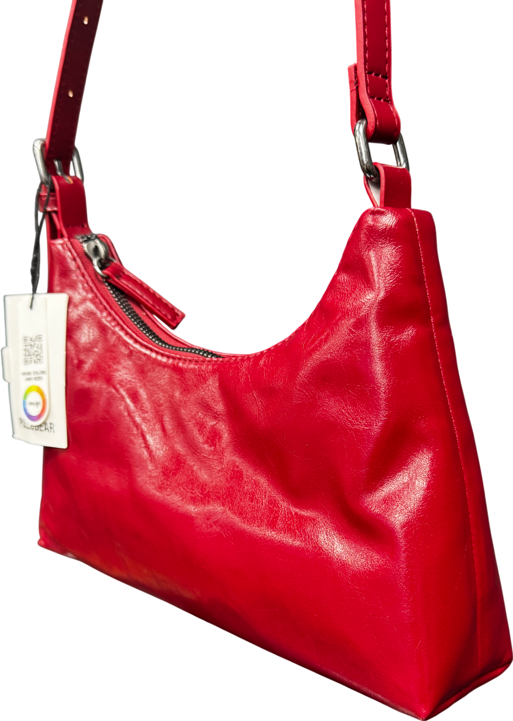Pull&Bear Dark Red Faux Leather Shoulder Bag