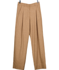 ME + EM Brown Wool Blend Pleat Front Straight Trousers UK 6